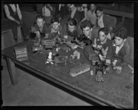 Lafayette Junior High School students repair toys for charity, Lafayette, 1938