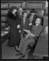 Judge Ben Lindsey and the Scholtz and Emerson family, Los Angeles, 1935