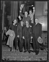 Governor Frank F. Merriam and his party leave for American Legion Convention, Los Angeles, 1935