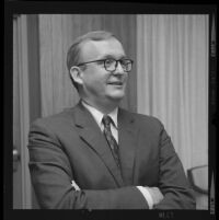 Jesse Dukeminier, UCLA Law professor, at press conference for his proposal to create statute to routinize organ removal from dying patients, 1968