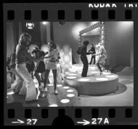 American Bandstand television program, Dick Clark in background, Los Angeles, Calif., 1973