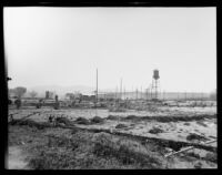 Electrical substation in the path of the flood following the failure of the Saint Francis Dam, Santa Clara River Valley (Calif.), 1928