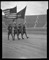 Military officials march in Memorial Day parade, Los Angeles, 1935