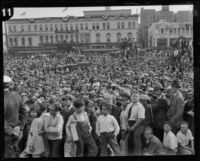 Thousands gather for parade commemorating 151st anniversary of settlers in Los Angeles, 1932