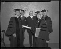 Herbert Hoover and other academics come to honor Dr. James Blaisdell, Claremont, 1936