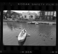 Actor Orson Bean on the Carroll Canal in Venice Beach, Calif., 1984