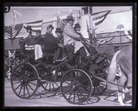 Stagecoach entered by the Native Sons of the Golden West in the Tournament of Roses Parade, Pasadena, 1924