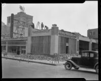 Corner of 4th St. and Pacific Ave. after the earthquake, Long Beach, 1933