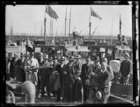 Harry A. Hollzer and colleagues on a ship, circa 1926