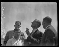 Australian aviator Charles Kingsford-Smith at the Western Air Express Terminal, Alhambra, 1930