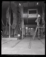 Dr. Clark B. Millikan at the new Caltech wind tunnel, Pasadena, 1929