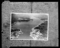 Aerial view of Big Bear Lake, [1920s or 1930s?], rephotographed [1935?]