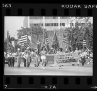 Color Guard starting the Nisei Week parade in Little Tokyo in Los Angeles, 1984
