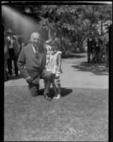 Governor Frank Merriam and actress Regina Burham attend the Iowa Picnic, Long Beach, 1935