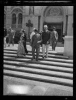 Prince and Princess Kaya of Japan with Rufus B. von Kleinsmid at the Edward Laurence Doheny Memorial Library, Los Angeles, 1934