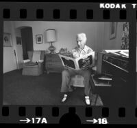 Nick Lucas, jazz guitarist and singer, at his home in Los Angeles, Calif., 1975