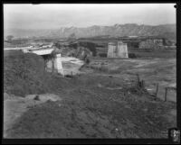 Main Highway Bridge at Castaic Junction destroyed by the flood following the failure of the Saint Francis Dam, Castaic vicinity (Calif.), 1928