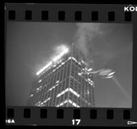 Fire in 38-story Union Bank building in Los Angeles, Calif., 1988