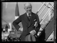 Thomas W. Lamont, financier, arriving at the harbor, Los Angeles, 1935