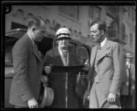 W. H. Watson and stunt driver Hayward Thompson, Los Angeles, 1927