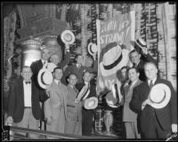 Shriners with straw hats for Straw Hat Day, Los Angeles, 1934