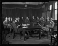 Ned R. Powley and other officials of the Southern California Telephone Company on the occasion of a historic transatlantic phone call, 1927