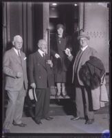 Berlin Mayor Gustav Böss arrives by train with his wife, Anna, Los Angeles, 1929