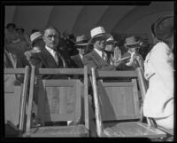 Rodney Turner at the debate between Upton Sinclair and Hamilton Fish at the Hollywood Bowl, Los Angeles, 1935