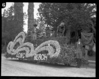 "New Jersey" float before the Tournament of Roses Parade, Pasadena, 1928