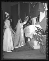 Attendants in ceremony honoring Our Lady of Guadalupe at Belvedere Bowl in Los Angeles, Calif., 1940