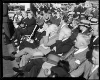 Officials at groundbreaking for Chrysler Motors plant, Los Angeles, 1932