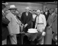 Harry Chandler's 70th Birthday party at the Times, 1934