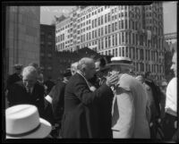 William May Garland and Vice President Charles Curtis during the 10th Olympic Games, Los Angeles, 1932