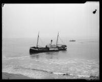 Japanese tanker Nippon Maru aground, near Point Arguello, 1933