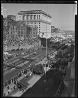 Armistice Day parade outside of the Los Angeles City Hall, Los Angeles, 1935