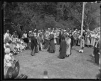 Married couples dance at the annual Iowa Picnic at Bixby Park, Long Beach, 1934