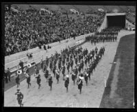 R. O. T. C. officers march in Memorial Day parade, Los Angeles, 1926