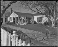 Virginia Bruce Gilbert outside of her home, Los Angeles, 1936