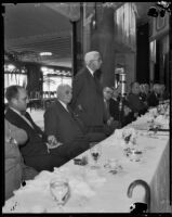 Governor Merriam at a speaking engagement, California, 1934-1939