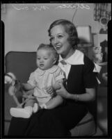 Actress Marian Nixon and her newly adopted son Christopher, Los Angeles, 1936