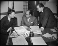 Laurence I. Hewes Jr., Cesar Martino, and Manuel Aguilar discuss Mexican farm labor