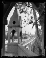 Know Your City No.147 Shakespeare Bridge and surrounding homes on Franklin Ave. Los Angeles, Calif