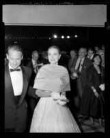 Actress Grace Kelly arriving at the 28th annual Academy Awards, 1956