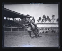 Baseball player Solly Mishkin catching a ball at Washington Park, Los Angeles, circa 1925