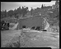 Southernmost of the four Figueroa Street Tunnels under construction, Los Angeles, 1935