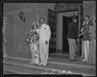 Hallam Cooley and Doris MacMahon on their wedding day, Los Angeles, 1935