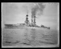 USS New York, Navy battleship, at sea