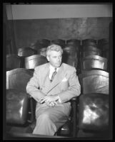 Allan Smiley in Superior Court, fined with "Bugsy" Siegel for illegal betting, Los Angeles, 1944