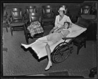 Winifred Hammonds, drunk driving accident victim, with mother Leta, Los Angeles, 1935