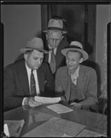 Det. Lt. D. R. Patton, murder suspect John C. Hawkins, and Det. Lt. Miles Ledbetter, Los Angeles, 1936